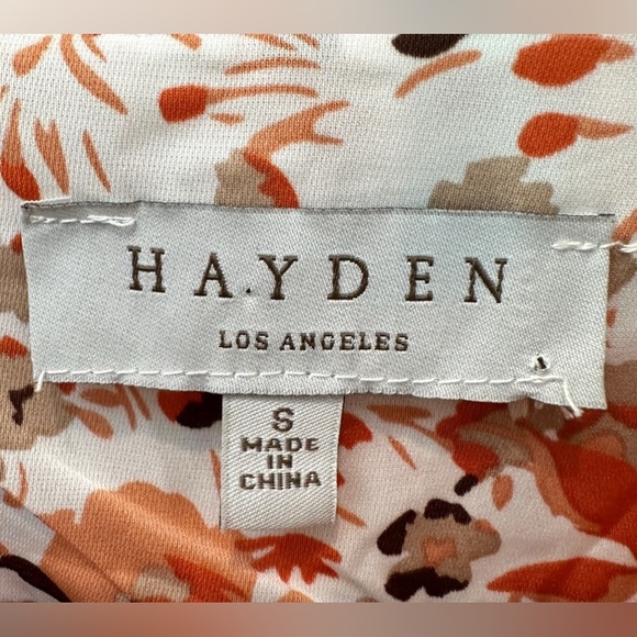 HAYDEN | Warm Orange Whimsical Floral Boho Peasant Top | Small - Picture 6 of 8